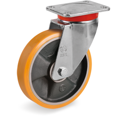 SERIE 65: Ruote in poliuretano TR, nucleo in ghisa meccanica