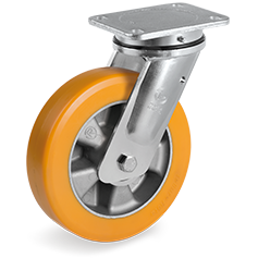 SERIE 65HT: Ruote in poliuretano TR ad alto spessore, nucleo in alluminio