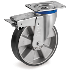 SERIE 65ESD: Ruote in poliuretano ESD "TR", resistenza elettrica <10^9 Ohm, nucleo in alluminio