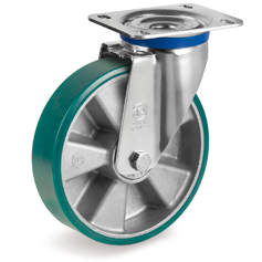 SERIE 62BS: Ruote in poliuretano TR-ROLL, nucleo in alluminio