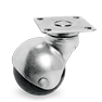 Rubber ball furniture wheels, swivel top plate bracket