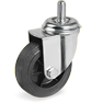Injection moulded TPR rubber wheels, polypropylene centre, swivel bracket with stem