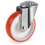 Injection polyurethane wheels, polyamide 6 centre, swivel bracket with bolt hole type NL