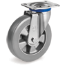 Ruedas de poliuretano ESD "TR Roll", resistencia eléctrica <10^9 Ohm, soporte giratorio pletina M