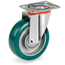 Ruedas de poliuretano TR-ROLL, núcleo de aluminio, soporte giratorio placa NL