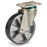 ESD "TR" polyurethane wheels, electrical resistance <10^9 Ohm, swivel top plate bracket PT