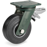 Sigma Elastic rubber wheels, cast iron centre, swivel top plate bracket EE HD, rear adjustable brake