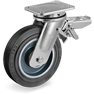 Sigma Elastic rubber wheels, cast iron centre, swivel top plate bracket EE MHD, rear adjustable brake