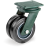 Sigma Elastic rubber wheels, cast iron centre, swivel top plate bracket EEG HD