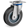 Sigma Elastic rubber wheels, cast iron centre, swivel top plate bracket type M