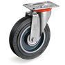 Sigma Elastic rubber wheels, cast iron centre, swivel top plate bracket type NL