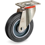 Sigma Elastic rubber wheels, cast iron centre, swivel top plate bracket type P