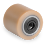 Vulkollan® polyurethane transpallet rollers, steel centre with labyrinths