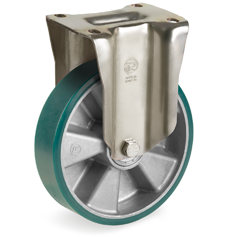 Ruote in poliuretano TR-ROLL, nucleo in alluminio, supporto fisso P