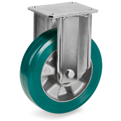 Ruote in poliuretano TR-ROLL, nucleo in alluminio, supporto fisso EP