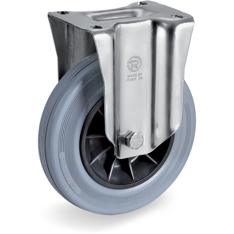 Tellure Rôta 225901 – Rubber fixed castor Ø80×25 mm