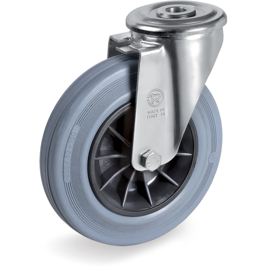 Tellure Rôta 227704 – Rubber swivel castor Ø140×37.5 mm