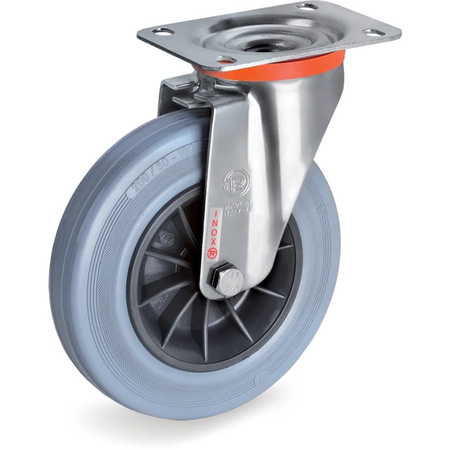 Tellure Rôta 224810 – Rubber swivel castor Ø160×40 mm