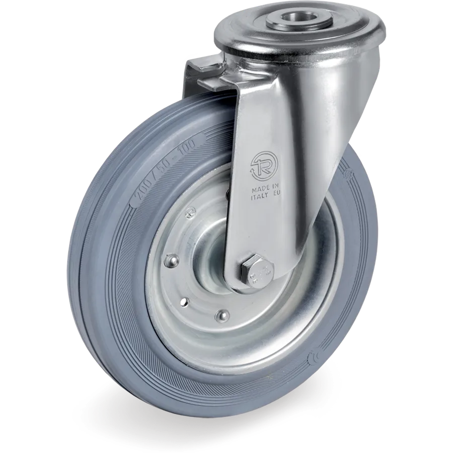 Tellure Rôta 237910 – Rubber swivel castor Ø160×40 mm