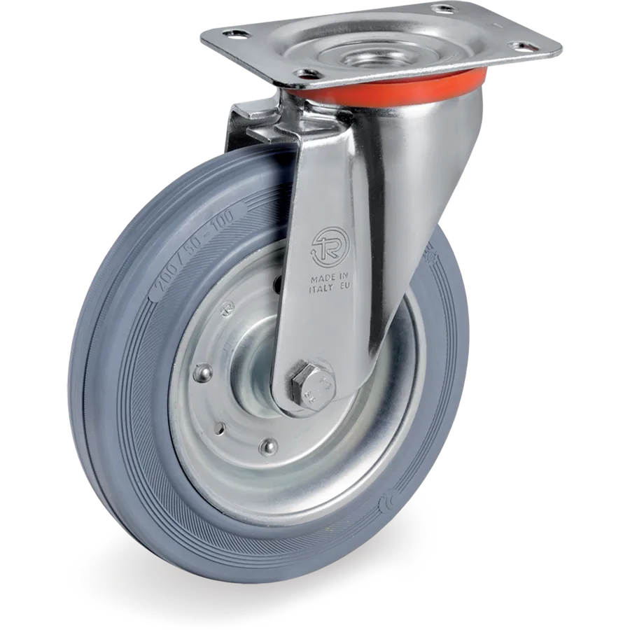 Tellure Rôta 234410 – Rubber swivel castor Ø160×40 mm