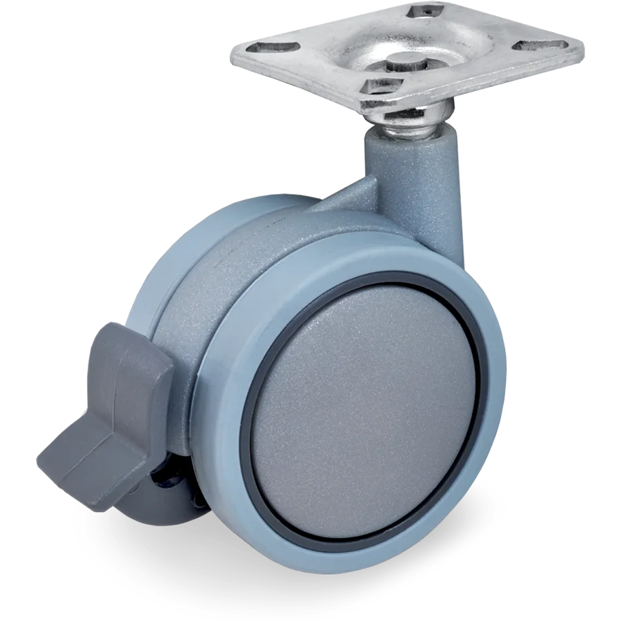 Tellure Rôta 342104 – Rueda giratoria de poliamida 6 Ø75×48 mm con freno