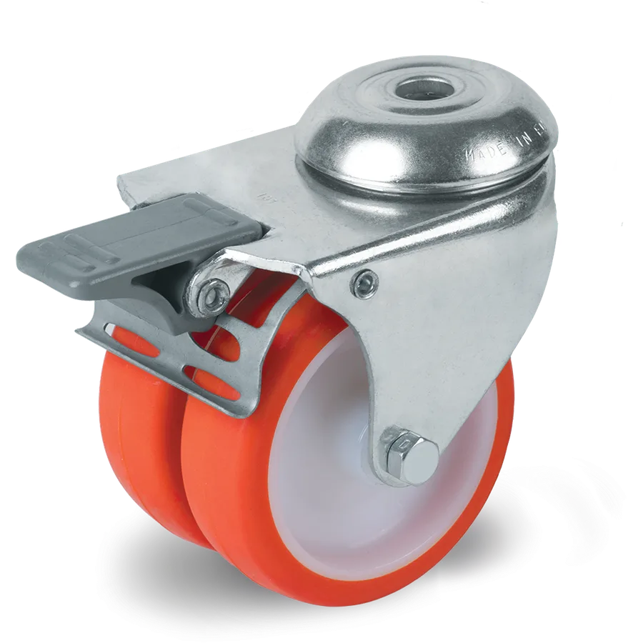 Tellure Rôta 367402 – Rueda giratoria de poliuretano termoplástico Ø50 mm con freno