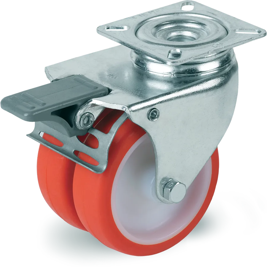 Tellure Rôta 368402 – Rueda giratoria de poliuretano termoplástico Ø50 mm con freno