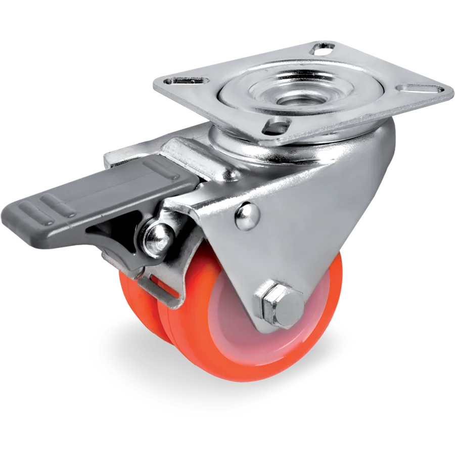 Tellure Rôta 368202 – Thermoplastic polyurethane swivel castor Ø50 mm with brake