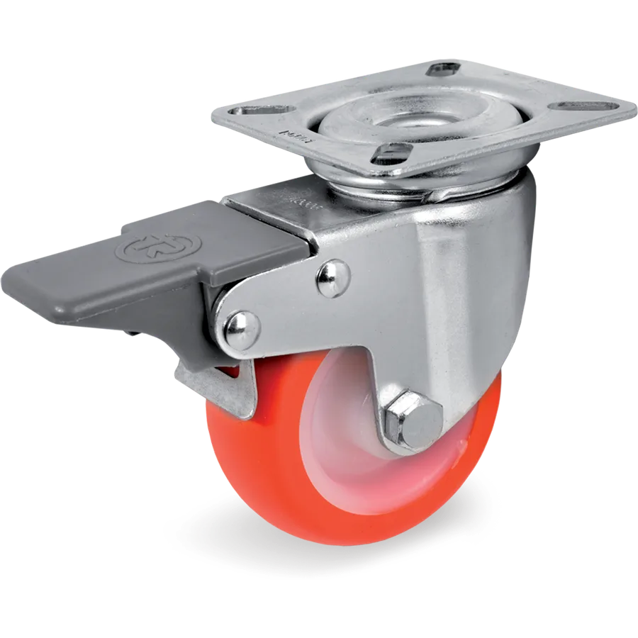Tellure Rôta 368102 – Thermoplastic polyurethane swivel castor Ø50×18 mm with brake