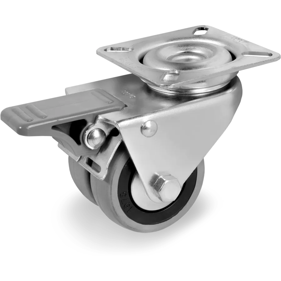 Tellure Rôta 378201 – Rueda giratoria de goma Ø50 mm con freno