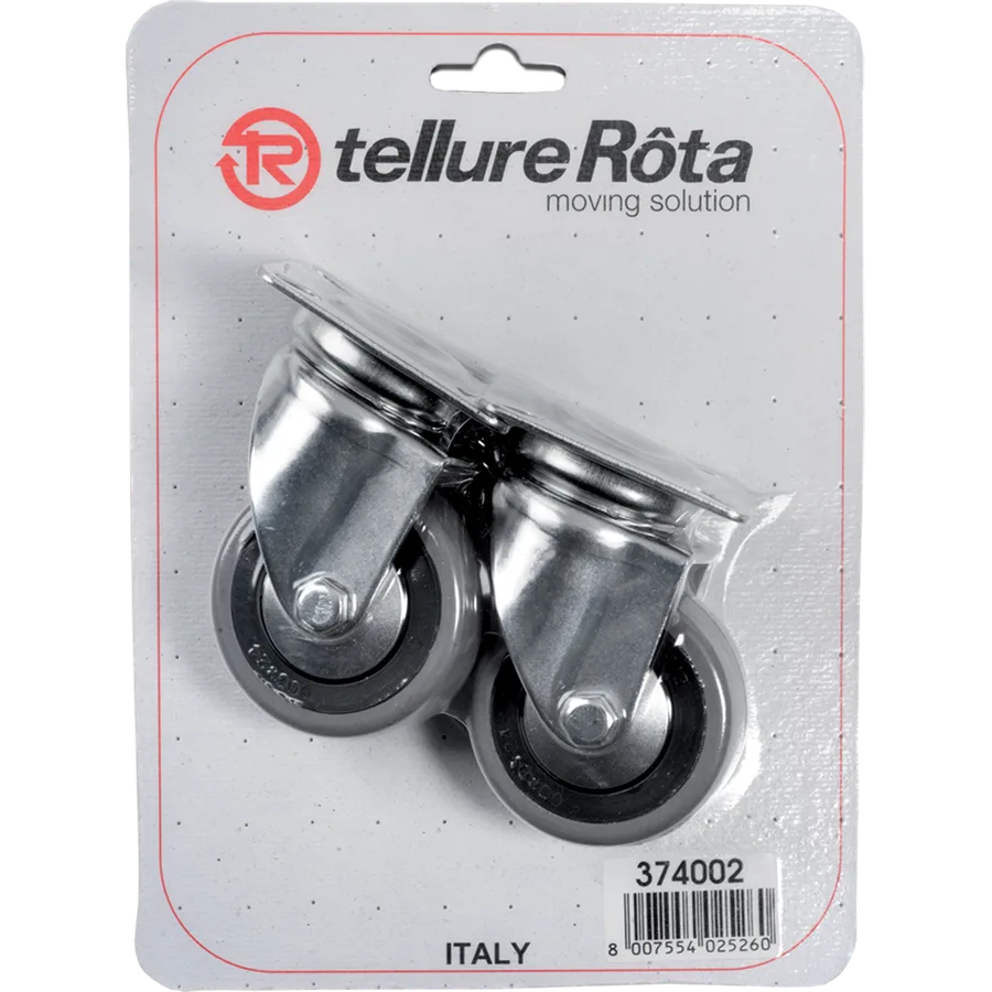 Tellure Rôta 376001 – Rueda giratoria de goma Ø50×18 mm