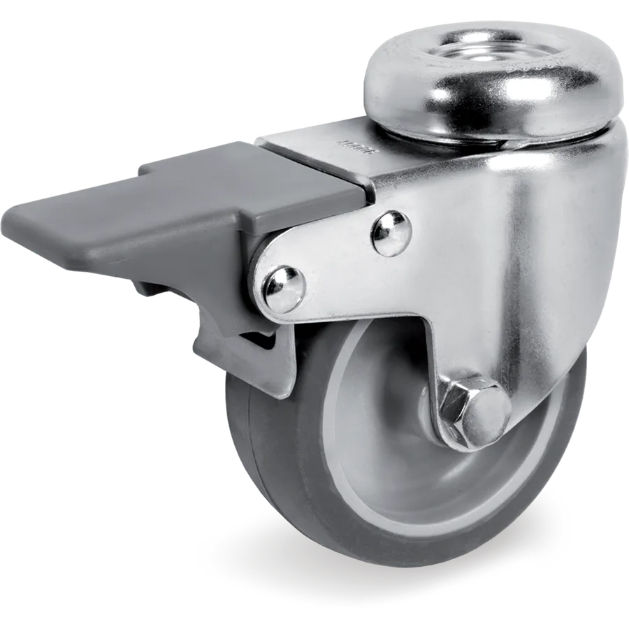 Tellure Rôta 387202 – Thermoplastic rubber swivel castor Ø60×25 mm with brake