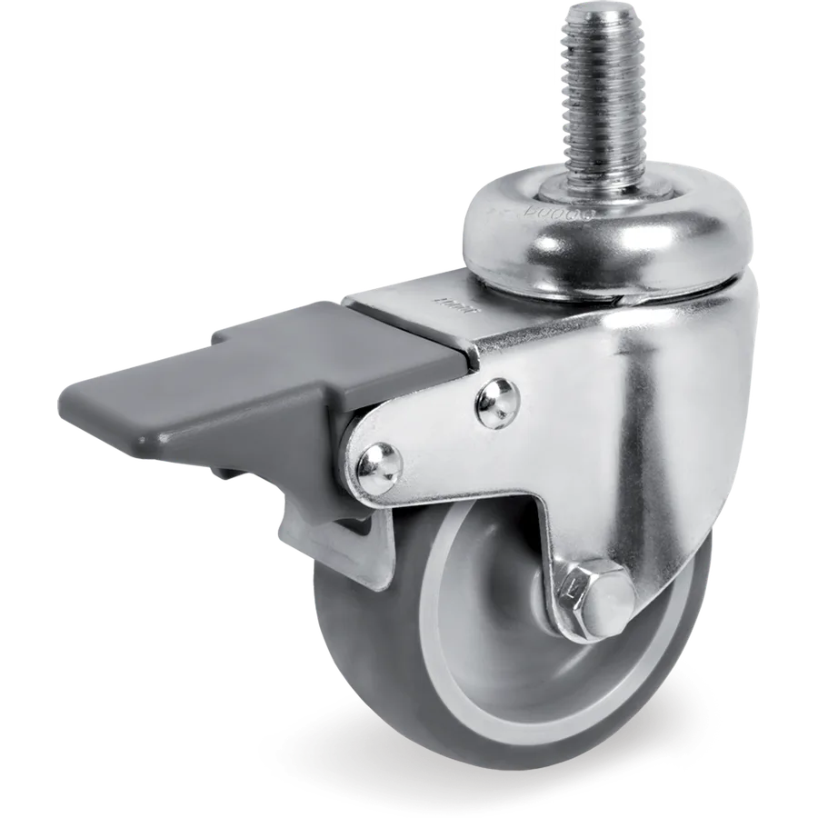 Tellure Rôta 389100 – Thermoplastic rubber swivel castor Ø40×18 mm with brake