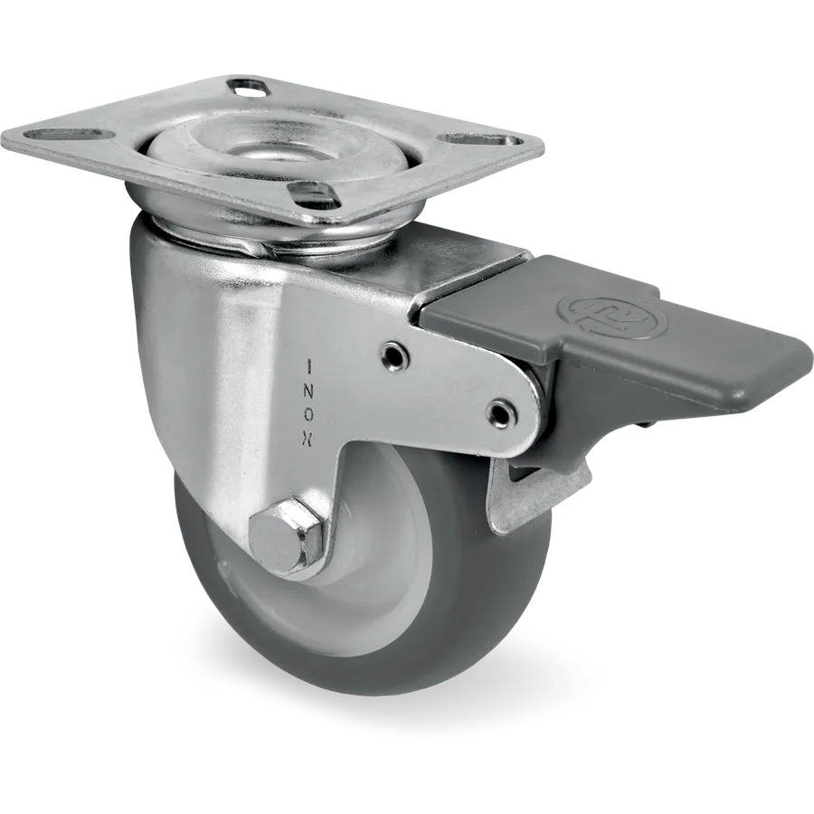 Tellure Rôta 388202NX – Thermoplastic rubber swivel castor Ø60×25 mm with brake