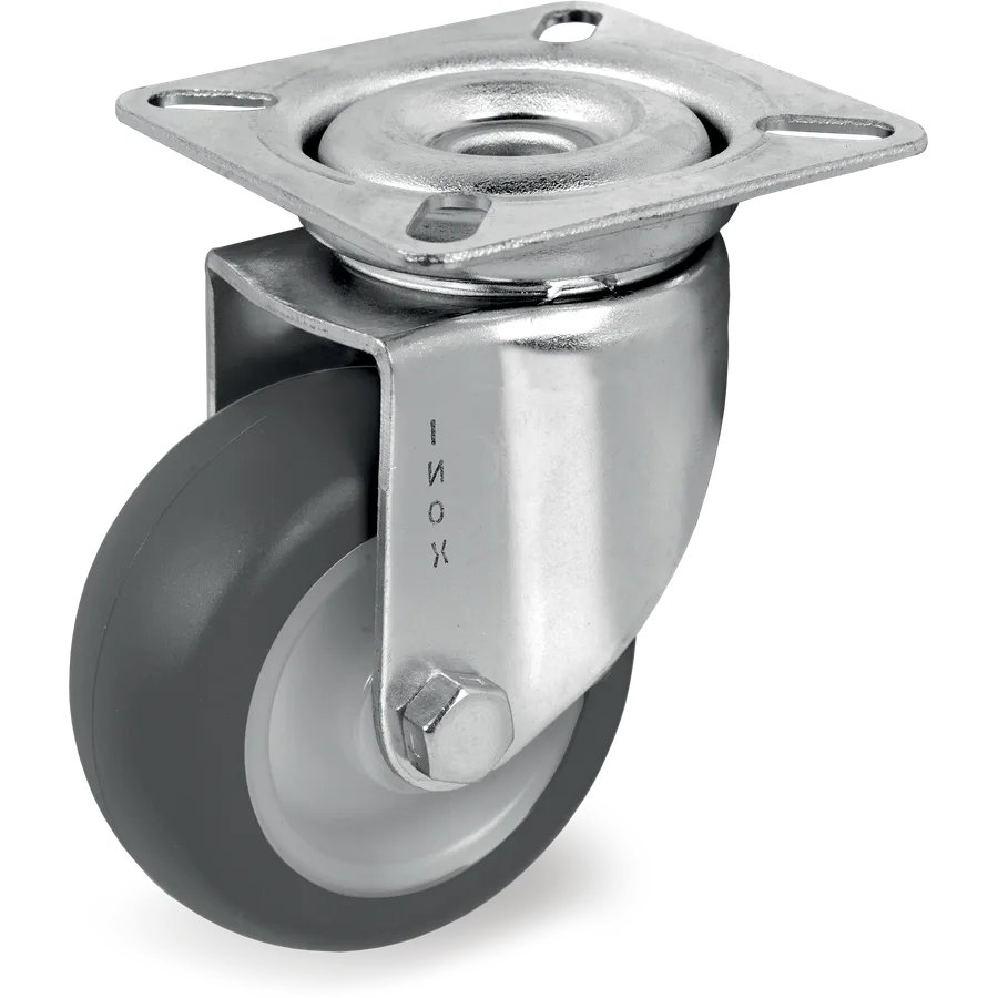 Tellure Rôta 384202NX – Thermoplastic rubber swivel castor Ø60×25 mm