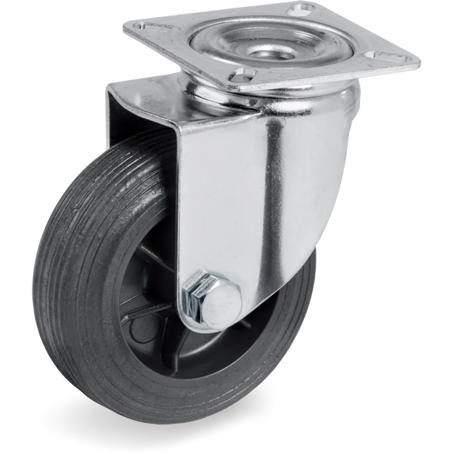 Tellure Rôta 514411 – Thermoplastic rubber swivel castor Ø80×26 mm
