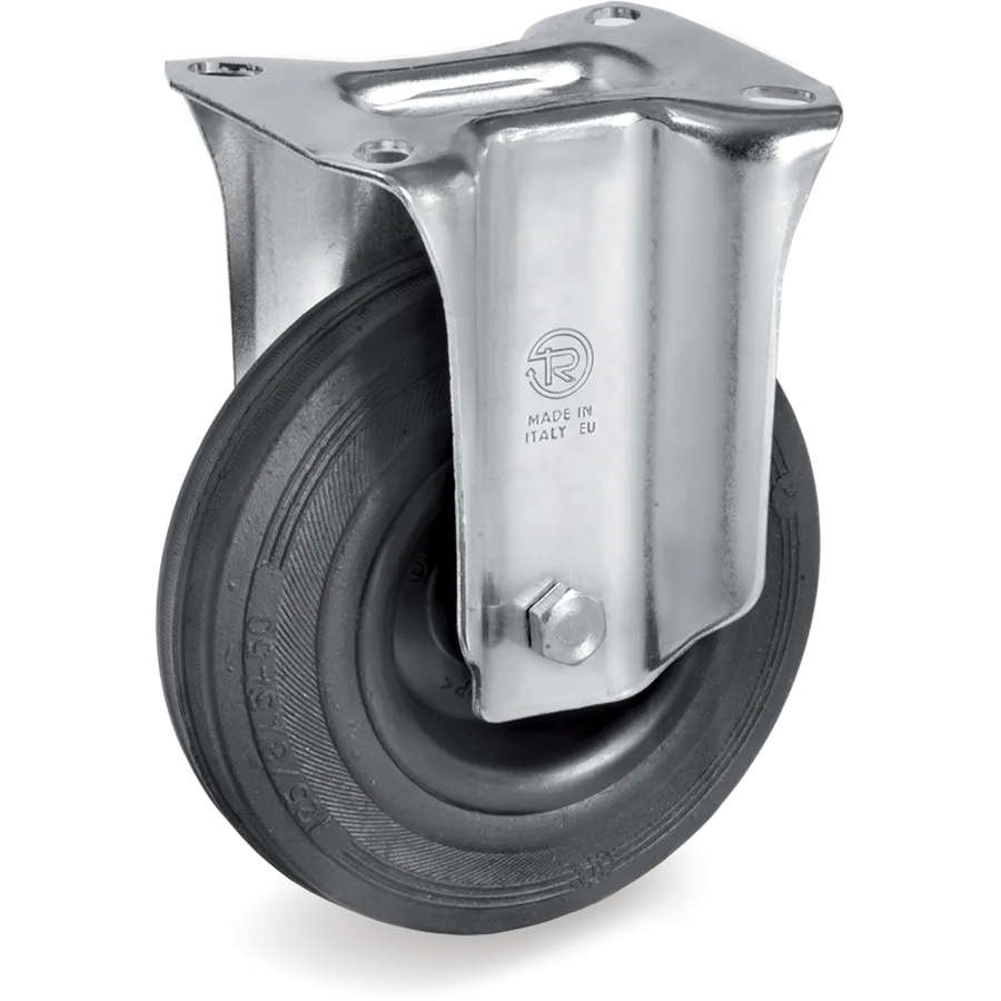 Tellure Rôta 526001 – Rubber fixed castor Ø80×25 mm
