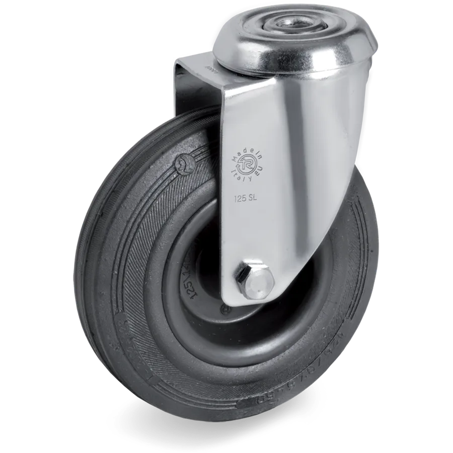 Tellure Rôta 526103 – Rubber swivel castor Ø125×37.5 mm