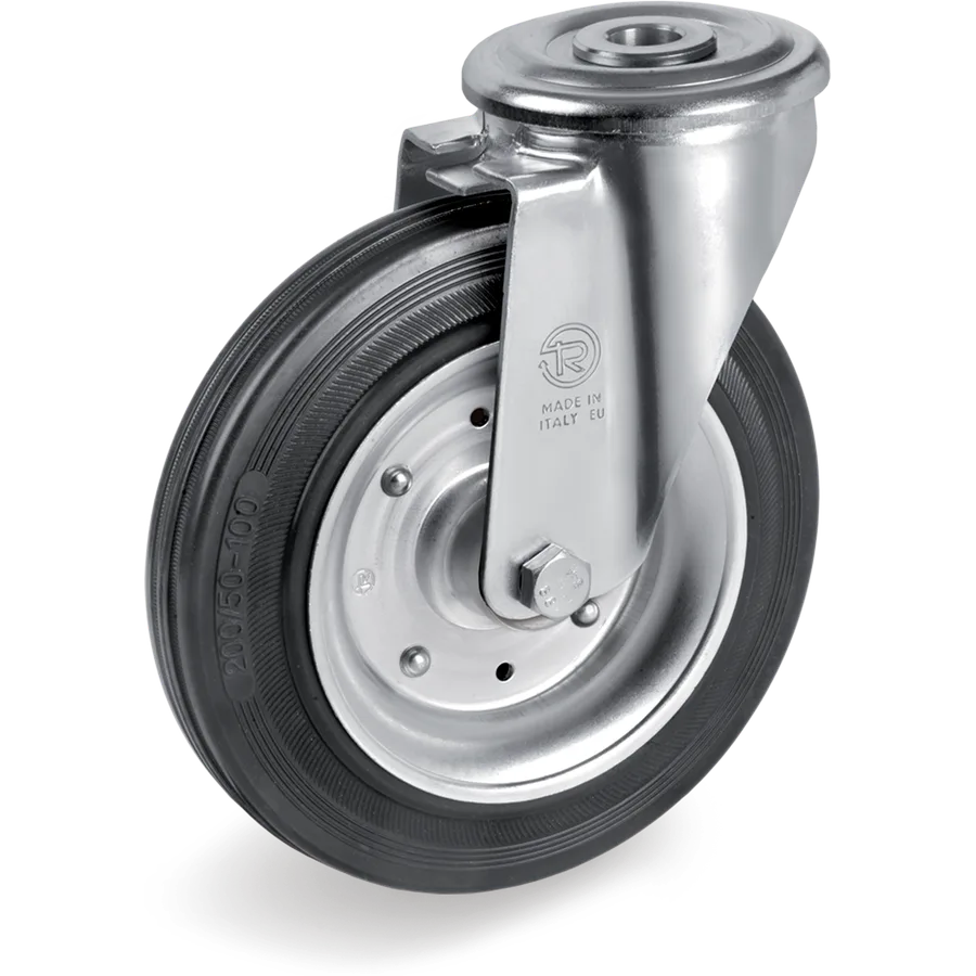 Tellure Rôta 537911 – Rubber swivel castor Ø150×40 mm