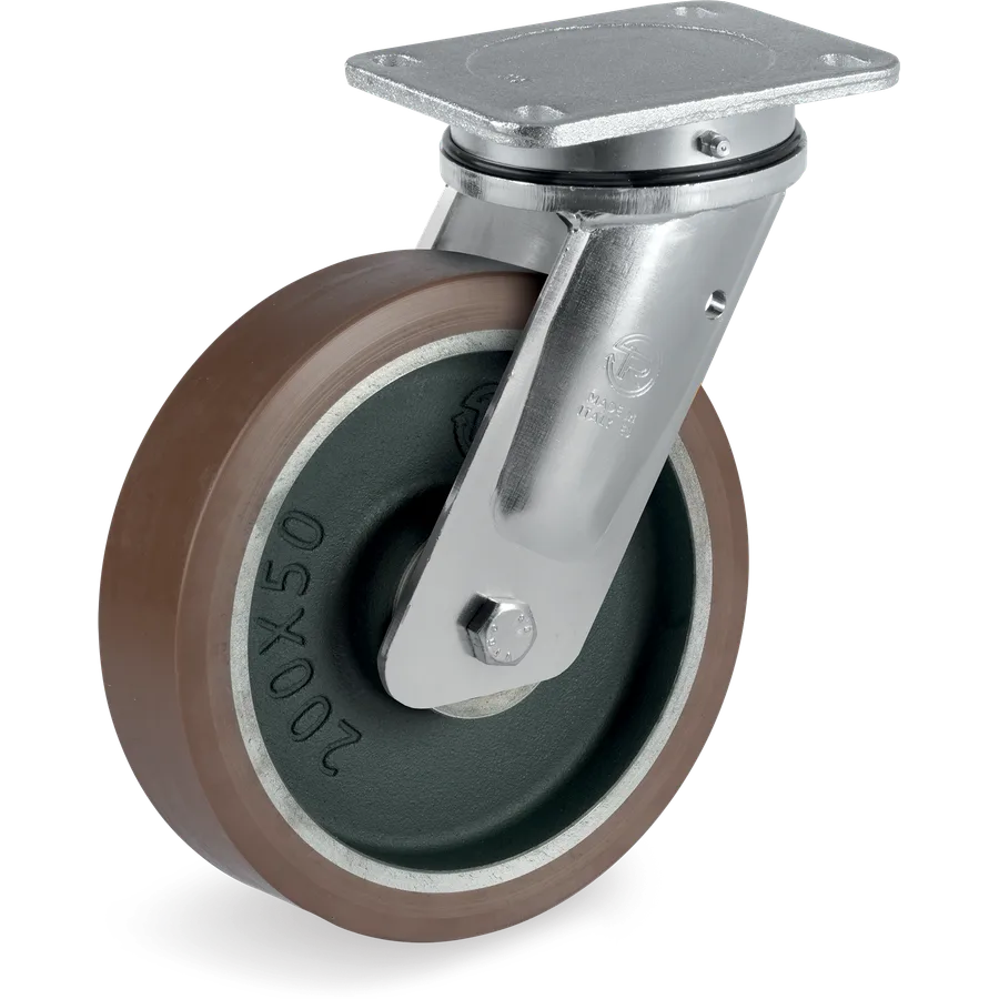 Tellure Rôta 588306 – Rueda giratoria de poliuretano TR-PowerHigh Ø200×50 mm