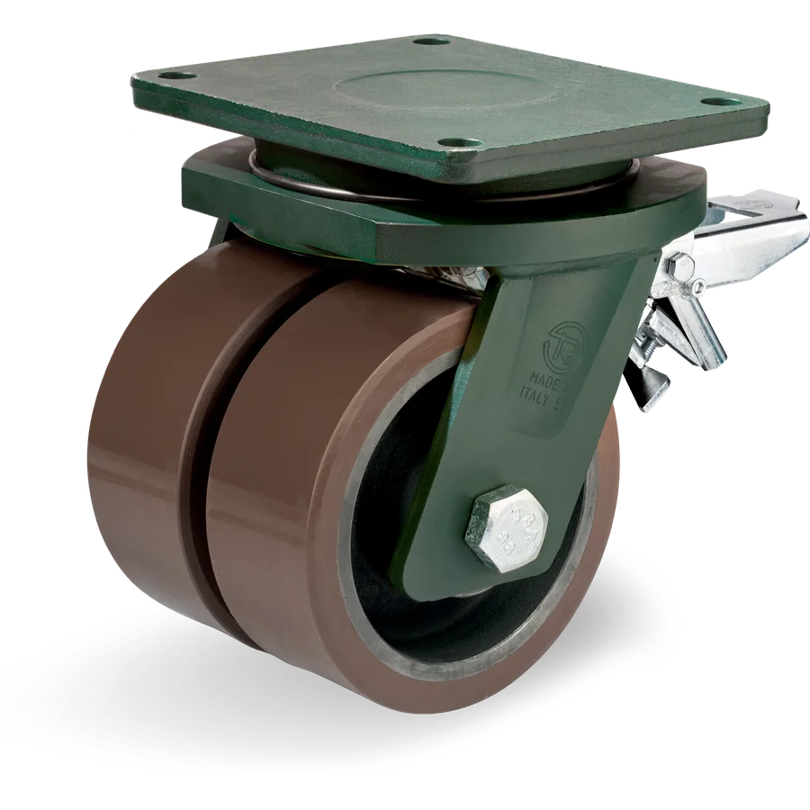 Tellure Rôta 588777 – Rueda giratoria de poliuretano TR-PowerHigh Ø250 mm con freno