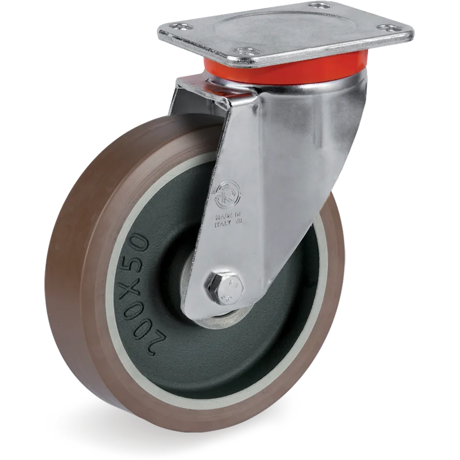 Tellure Rôta 587863 – Rueda giratoria de poliuretano TR-PowerHigh Ø125×50 mm