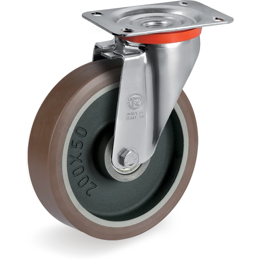 Tellure Rôta 584556 – Rueda giratoria de poliuretano TR-PowerHigh Ø200×50 mm