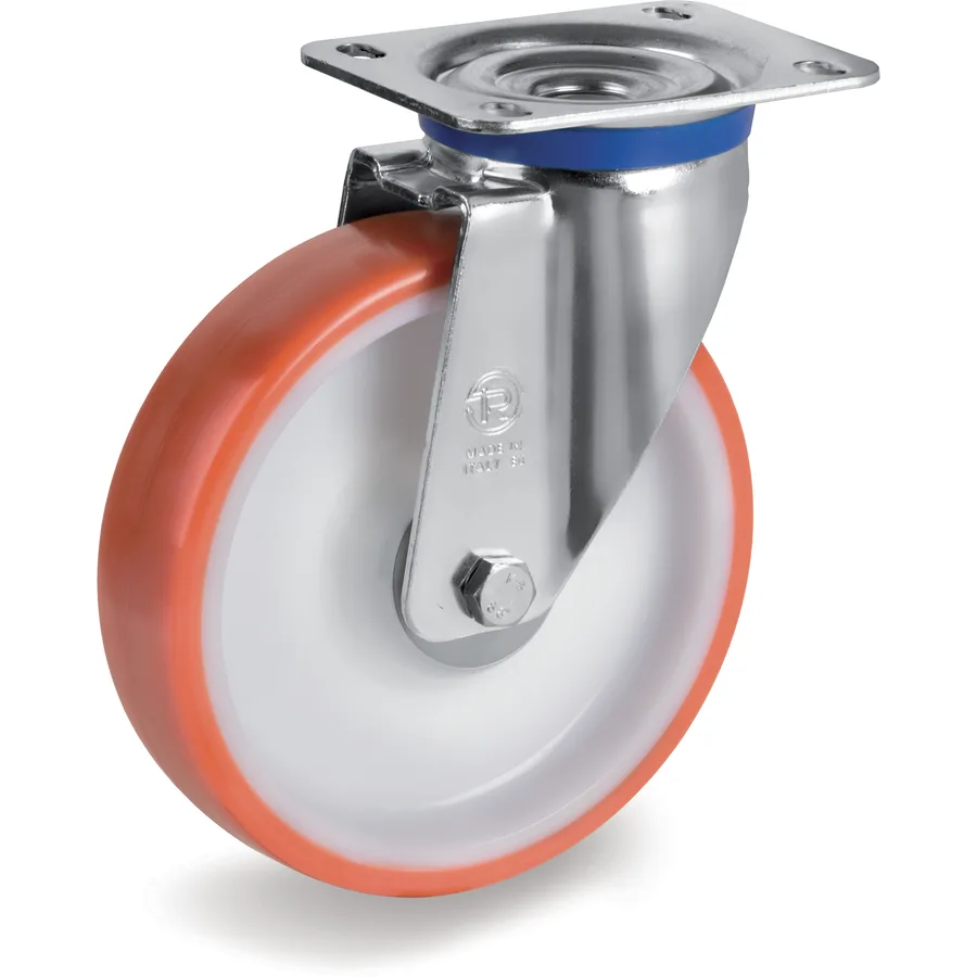 Tellure Rôta 608410 – Rueda giratoria de poliuretano termoplástico Ø160×50 mm