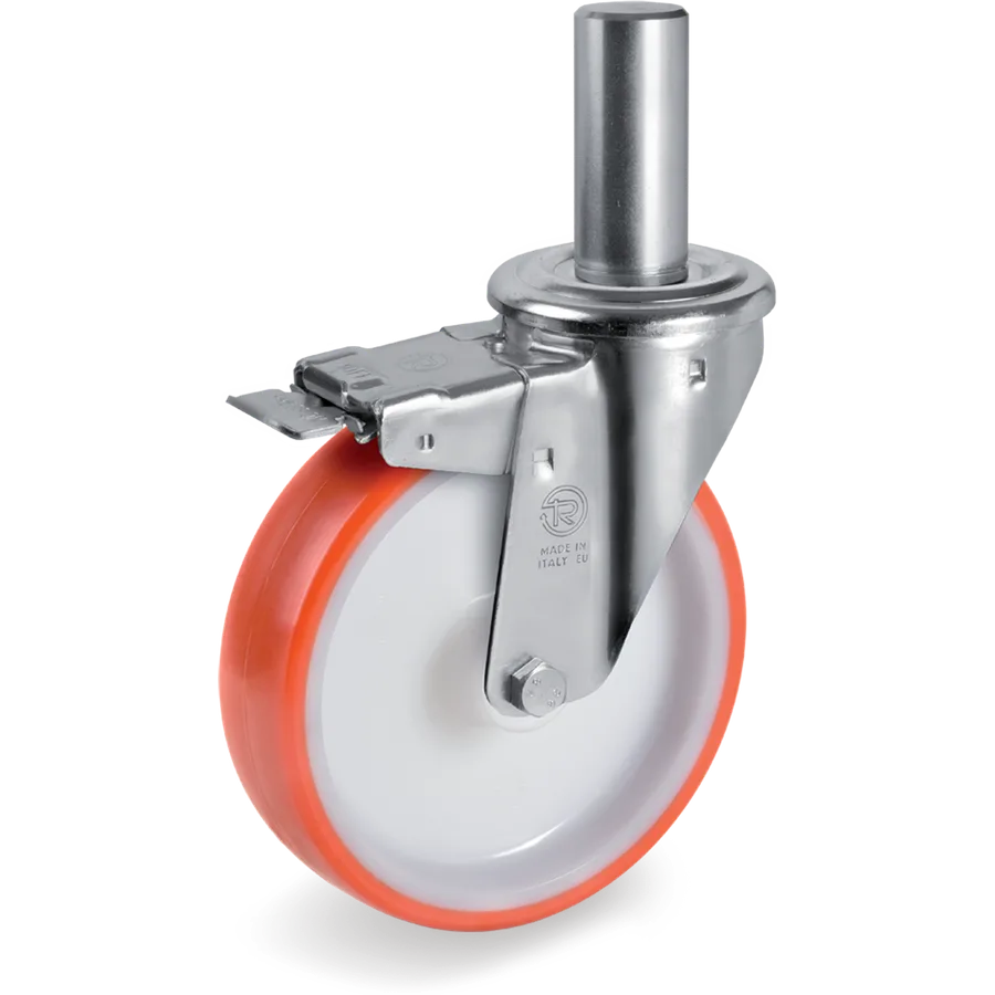 Tellure Rôta 606211 – Thermoplastic polyurethane swivel castor Ø150×45 mm with brake