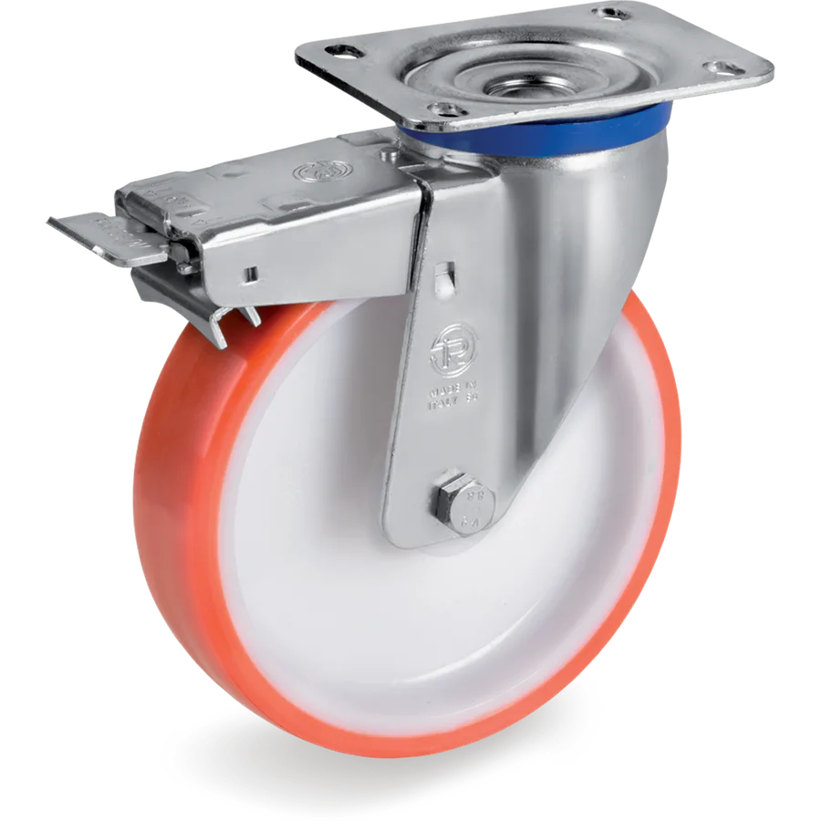 Tellure Rôta 606806 – Thermoplastic polyurethane swivel castor Ø200×50 mm with brake