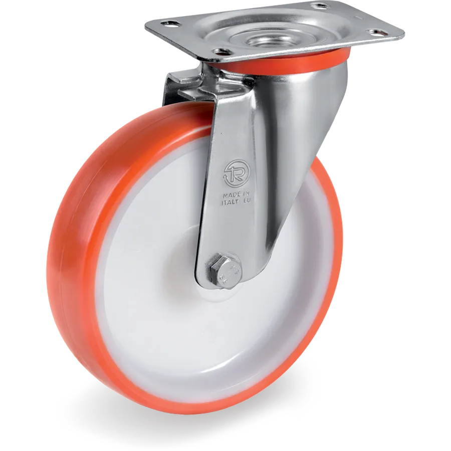 Tellure Rôta 604201 – Rueda giratoria de poliuretano termoplástico Ø80×30 mm