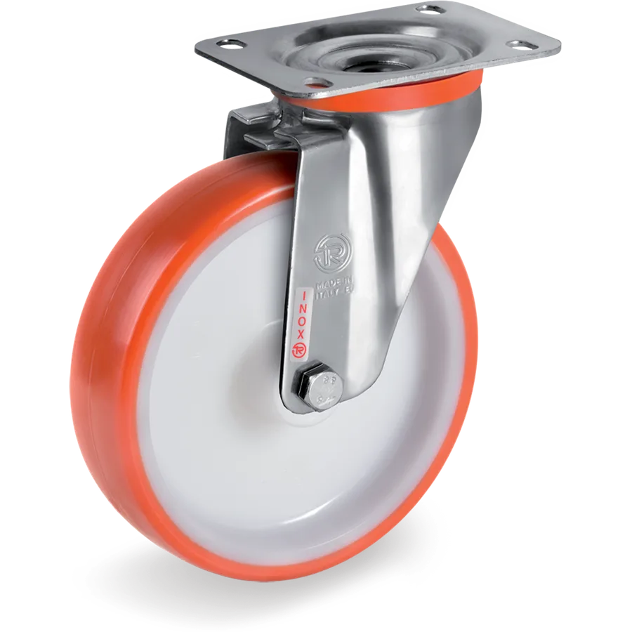 Tellure Rôta 604403 – Rueda giratoria de poliuretano termoplástico Ø125×35 mm