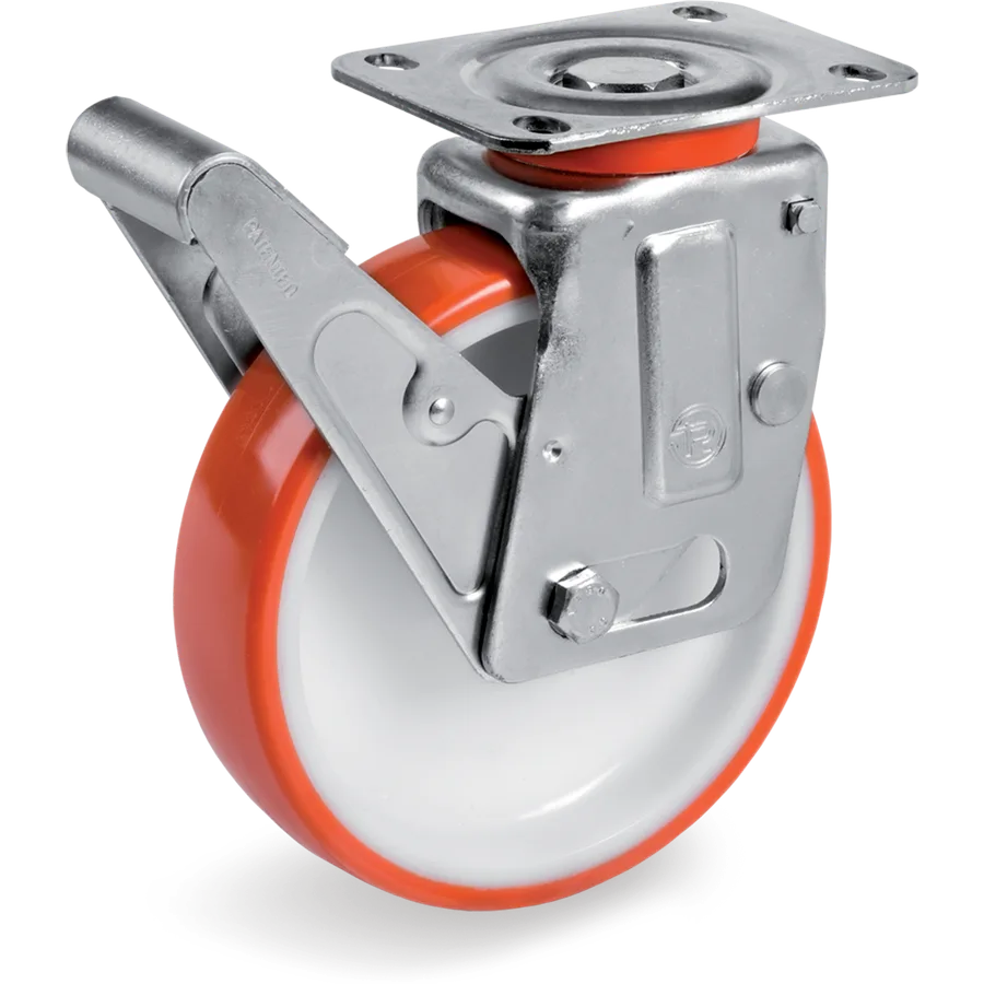 Tellure Rôta 609654 – Thermoplastic polyurethane swivel castor Ø150×45 mm with brake