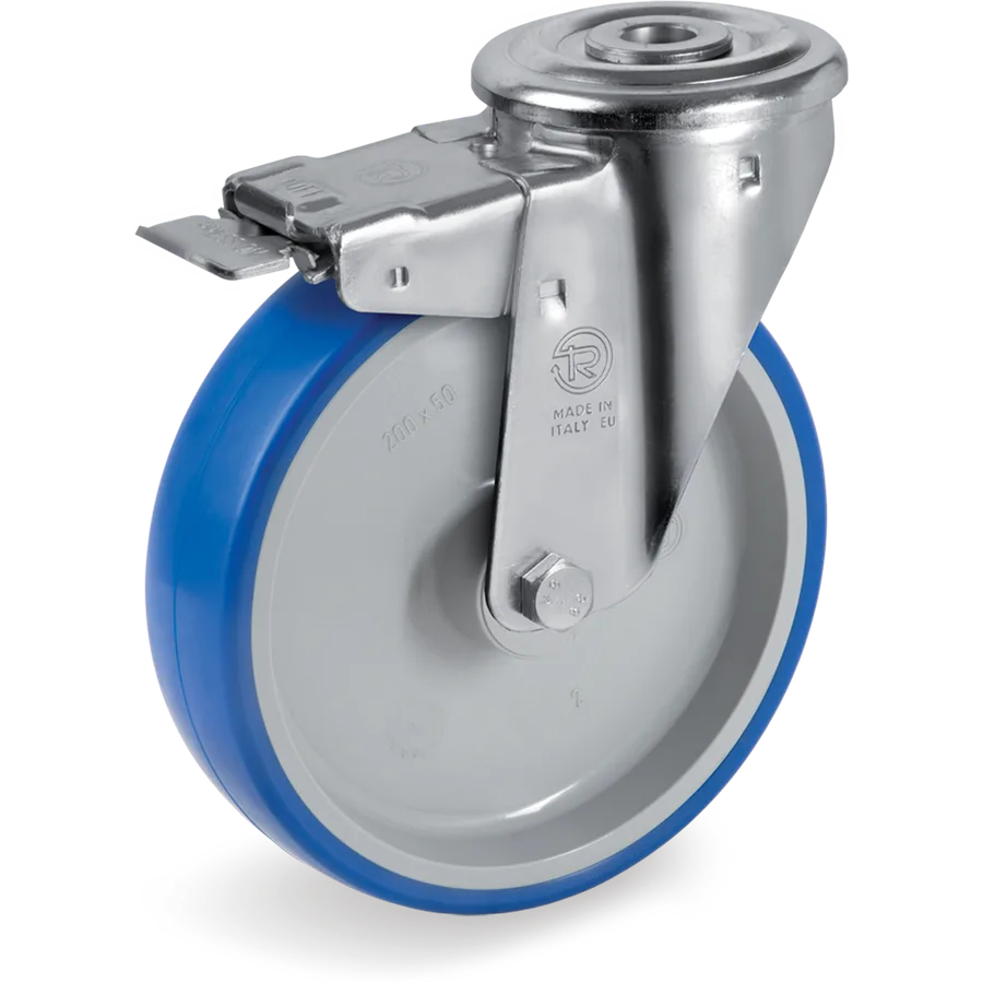 Tellure Rôta 616431 – Thermoplastic polyurethane swivel castor Ø150×45 mm with brake